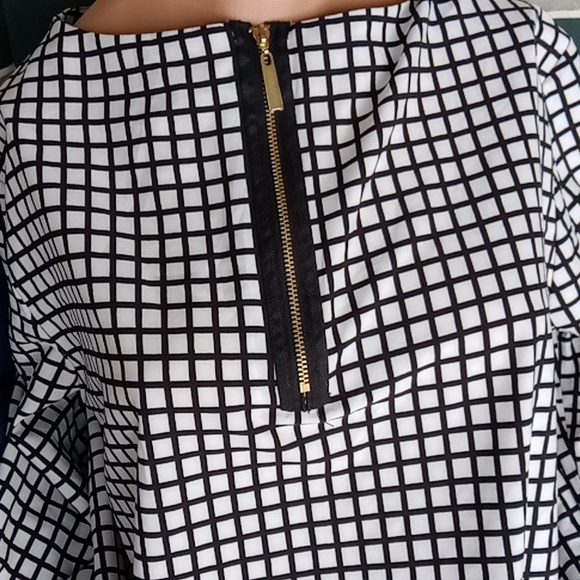 Merona black & white quarter zip long sleeves blouse. Size XXL. - Picture 2 of 5